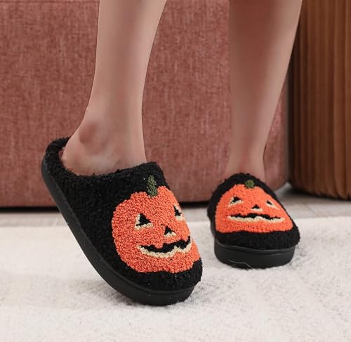 Christmas Green Slippers for Women Men Halloween Spooky Fuzzy Fluffy House Slippers Warm Cozy Indoor Outdoor Shoes3