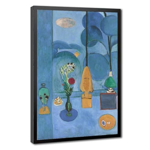 Affiches sur toile Henri Matisse La fenêtre bleue avec cadre pour fixer sans abîmer l'œuvre
