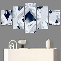 SIGNWIN 5 Panel Canvas Wall Art Architecture & Maps Closeup Cool Industrial Multicolor Patterns for Home Decorations Ready to Hang - 60