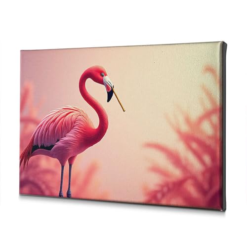 Toile flamant rose DRPZ 40 x 60 cm au graphisme artistique haut de gamme