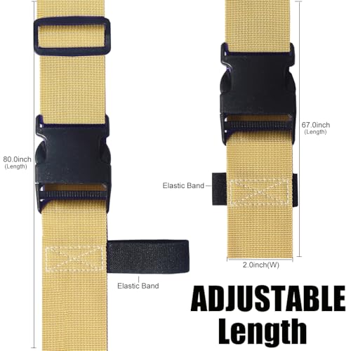 Image of Luggage Straps for Suitcases TSA Approved-2 Pack Bright Personalized Luggage Belt Strap for Suitcase /Carry On Bag Luggage Accessories for Travel (Cream)