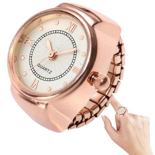 ウォッチリング - 丸型指時計、小型メンズ・レディース向け | クリエイティブデザインのアクセサリー、パーティーやデート、バケーション、記念日などのおしゃれアクセント 男性、女性、クリスマス、誕生日用。