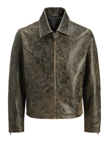 Veste en cuir homme JACK & JONES Jcotakeoff en cuir de mouton véritable