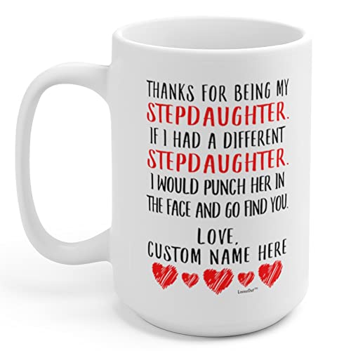 Lovesout Personalized Name Dear Stepdaughter Thank You Christmas 2025 Gifts White Coffee...