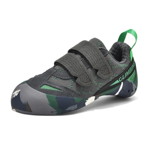 omcam Mesh Rock Climbing Shoes, Indoor Bouldering Sneakers Lightweight Mesh Breathable Wall Climbing Gym Shoes for Men Women,Grey,11
