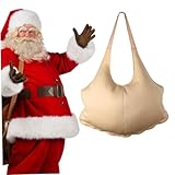 Kalastussaari Fat Suit, Fake Padded Belly Santa Suit, Adjustable Santa Costume with Elastic Band, Zipper Santa Claus Costume for Men Christmas Cosplay Prop Fake Belly
