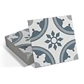 16-Pack Peel and Stick Floor and Wall Tile for Kitchen Bathroom, 9" x 9" Stone Composite Self Adhesive Vinyl Flooring Patterned Blue Waterproof Backsplash Tile, Cover 9.12 Sq Ft.