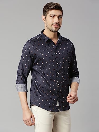 Image of Thomas Scott Men's | Printed | Full Sleeve | Slim Fit | 100% Cotton | Spread Collar | Casual Shirt