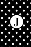  J: White Polka Dots / Monogram Initial \'J\' Notebook: Unlined Notebook - Blank Journal, Diary (6 x 9 inches) - 100 pages, Glossy Soft Cover