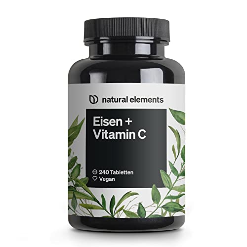 Eisen 20mg (aus Eisenbisglycinat) pro Tablette – 240 vegane Eisentabletten – mit natürlichem Vitamin C aus Acerola – gut verträglicher Chelat-Komplex – hochdosiert, ohne unnötige Zusätze