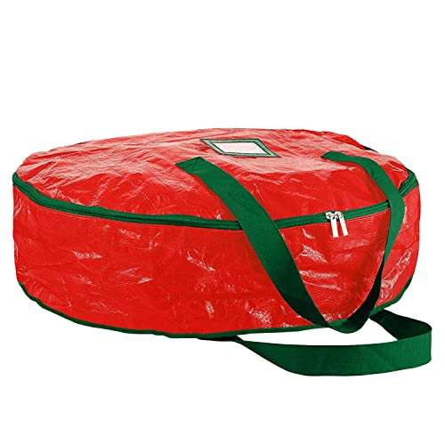 DANIEL JAMES Housewares Christmas Door Wreath Garland Storage Zipped Bag Round Xmas Wall Decorations Box