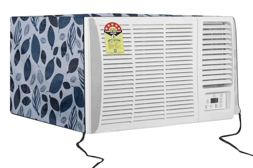 Image of The Furnishing Tree Window AC Cover for 1 Ton Capacity PVC Waterproof and Dustproof Ditzy Pattern Grey