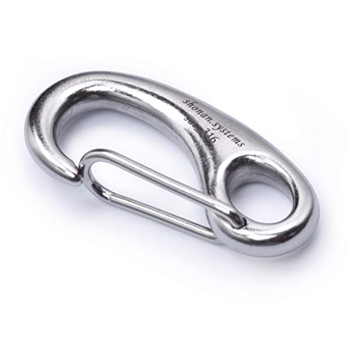 Shonan 2.75 Inch Marine Carabiner Clips, 4 Pack Stainless Steel 316 Clips Boat Fender Hooks, Snap Hooks For Bucket, Camping, And Hiking 660 Lbs #TOP3