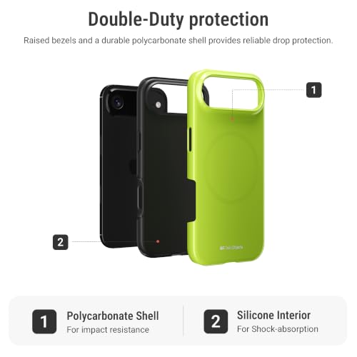Image of DailyObjects Enamel Bumper MagSafe Case for iPhone Air Compatible with Mag-Safe Wireless Charging | Lime Hybrid Magnetic Back Cover