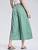 LOMON Womens Wide Leg Capri Pants Striped Culottes... #5