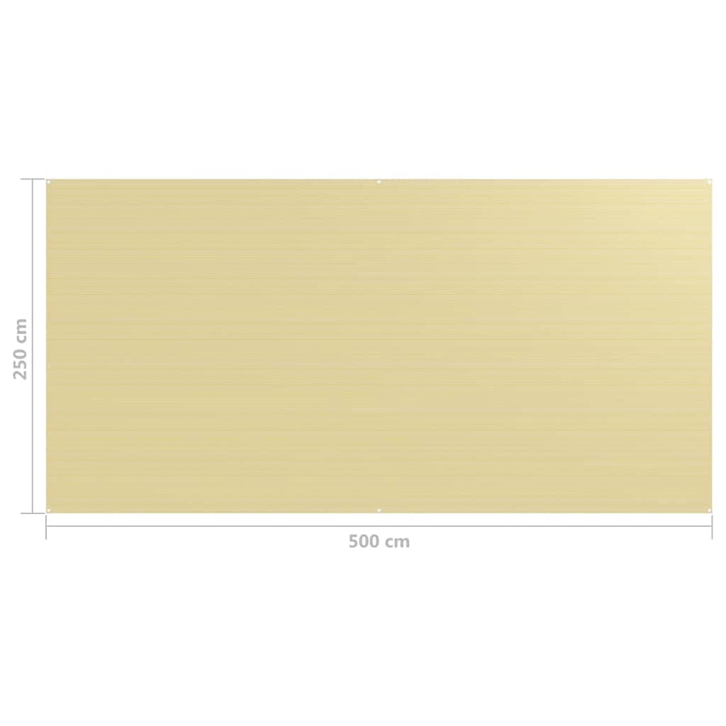 Alfombra para tienda de campaña de recreación al aire libre, 250 x 500 cm, color beige