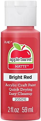 Apple Barrel Acrylic Paint in Assorted Colors (2 oz), 20501, Bright Red