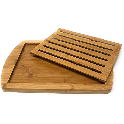 MGE - Rectangular Crumb Catcher - Bread Cutting Board with Removable Section - Cutting Board With Bread Crumb Collector Tray - 36 x 25 cm Cover
