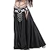 AvaCostume Womens Split Sides Long Belly Dance Skirts, Black