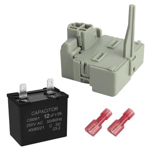 SAQXK TSD2 Refrigerator Start Relay and Capacitor Kit Compatible with Embraco QD TSD2 Compressor for Whirlpool Kenmore Refrigerator W10189190 W10662129 241941003 2319792 2255198 2264017 2319792