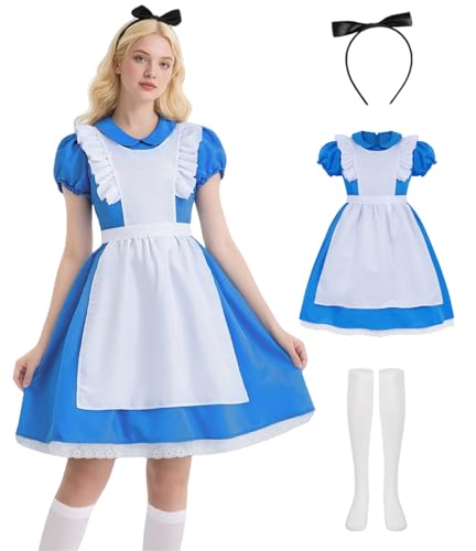 Mrsclaus Blau Kleid für alices Im Wunderland Kostüm Damen Prinzessin...