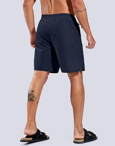 Image of G Gradual Mens Swim Trunks with Compression Liner 7 inch /9'' Quick Dry Board Shorts Swimsuit Bathing Suit for Men Zipper Pockets