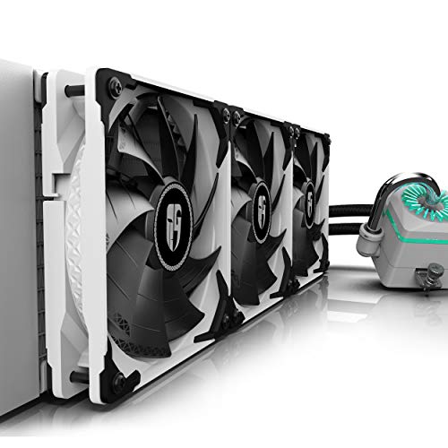 DEEP COOL Captain 360X Raffreddamento a Liquido Bianco RGB per CPU, Sistema Anti-Leak, Controller Via Cavo o Controllo della Scheda Madre con Testina RGB 4pin-12V, 3 Anni di Garanzia