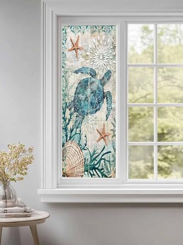Vinilo decorativo para ventana 17.7"x39" Turquesa miniatura 1