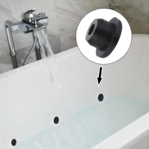 Image of 21Pcs Bathtub Jet Covers 7 Sizes Silicone Bath Tub Plugs Sealing Hole Plug Fit for 12mm 14mm 15mm 16mm 19mm 21mm 23mm Hole (Black)