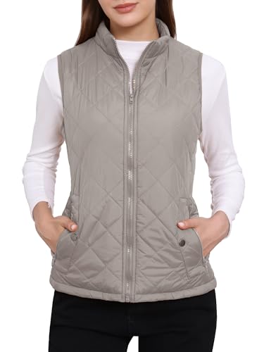 Gilet matelassé léger femme col montant zippé gris : restez au chaud sans étouffer