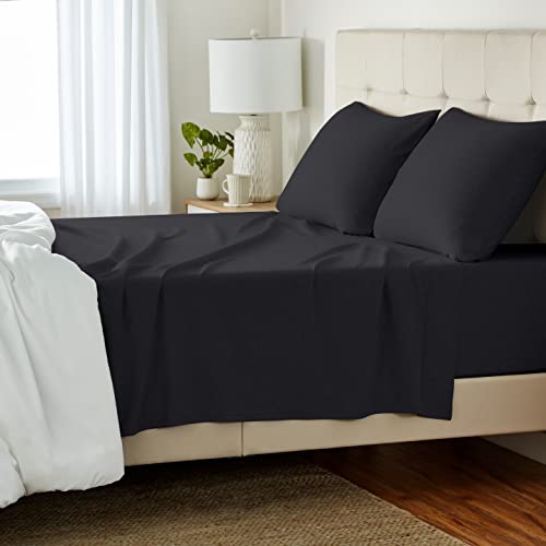 Photo 1 of Amazon Basics Cotton Jersey 4-Piece Bed Sheet Set