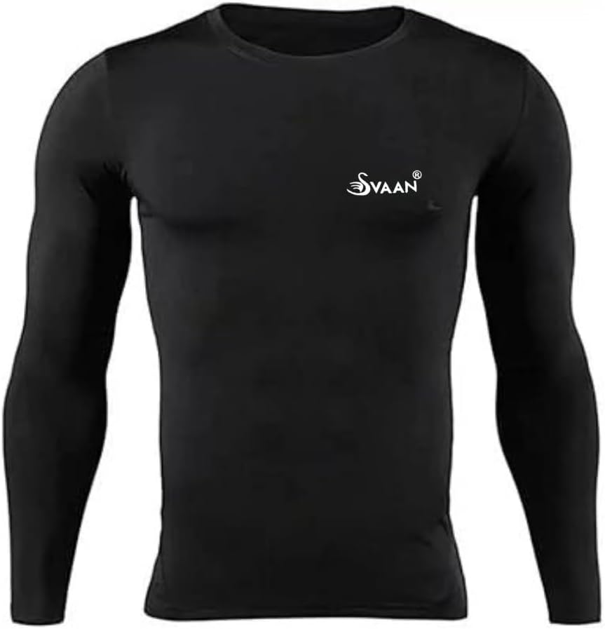 Svaan Cricket/Fitness Compression Lycra Skin Inner Wear Full Sleeves (Black) - Large