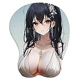 MOYANBABY Store Genshin Impact KeQing 3D Anime Mouse Pad with Gel Wrist Support Non-Slip Silica Gaming Mousepad (A4)