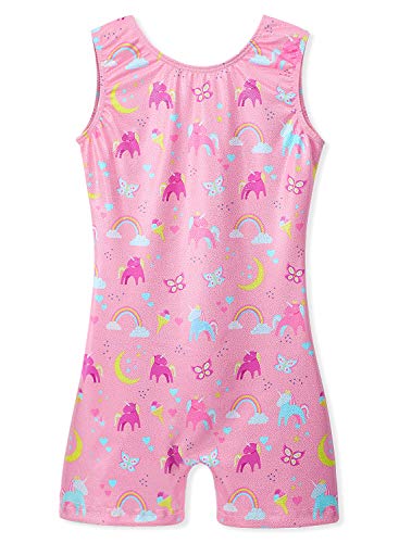 Kidsparadisy - Maillot de gimnasia sin mangas para niñas de 3 a 10 años, 6 colores disponibles, Niñas, color rosa, tamaño 110?4-5Y?