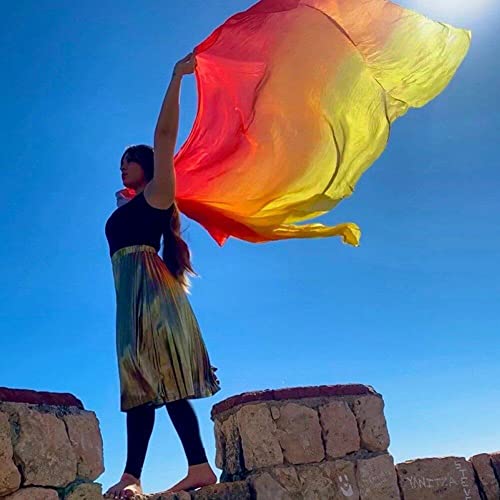 Voile de danse du ventre en soie colorée pour vos séances de studio - 4