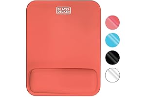 BLACK+DECKER Small Mouse Pad with Wrist Rest for Enhanced Comfort and Productivity