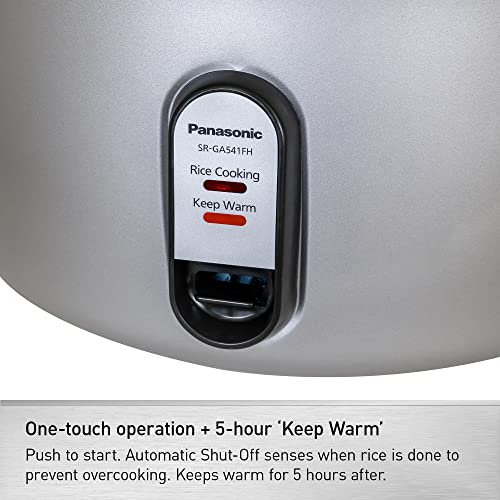 Image of Panasonic Commercial Electric Rice Cooker, 120V Extra-Large Capacity 60-Cup (Cooked), 30-Cup (Uncooked) with One-Touch Operation - SR-GA541FH - Silver