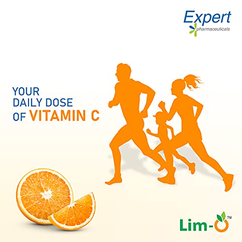 Image of Lim-O Vitamin C(500mg) & Zinc, Chewable Tablets for Immunity Skin - Vegan Formula For Men Women, Orange Flavour (60 Tablets)
