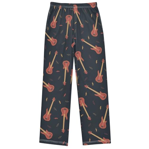 Boy's Pants Bass Guitar Jogger Pants Elastic Waist Long Bottoms Trousers with Pockets 6-14 Years - Main Image