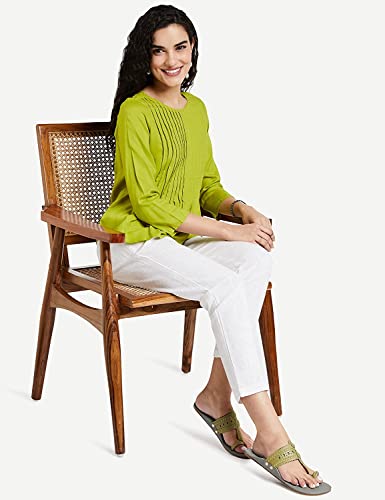 Image of DIGITAL SHOPEE Cotton Women Trouser Pant Use for Formal Office High Waist for Wide Leg Ankle Length Straight Pencil Pant