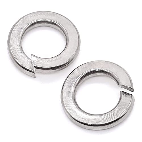 Glvaner 1/2" ID Stainless Steel Spring Lock Washers (50 pcs) Stainless Steel 304 Splict Lock Washer Plain Finish