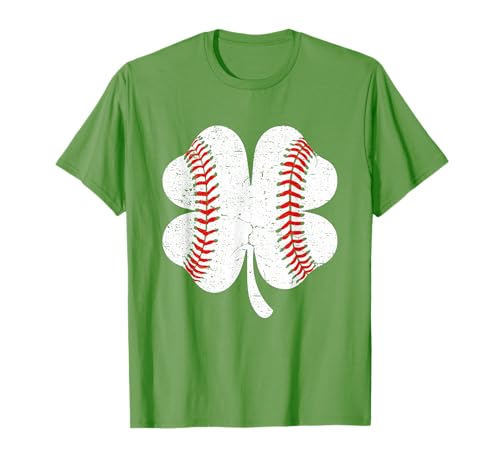 Divertente baseball trifoglio St Patricks Day uomo donna vintage Maglietta