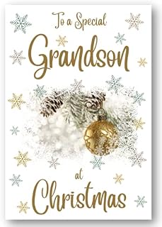 Second Ave Grandson Christmas Gold Bauble Xmas Holiday Festive Greetings Card