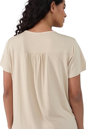Image of Joyaria Cooling Pajamas Bamboo Viscose PJs Bermuda Shorts Set Women Henley Neck Summer Moisture Wicking Sleepwear