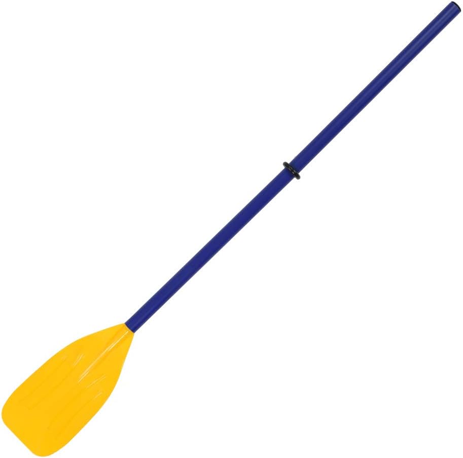 Inflatable Kayak Canoe Boat Paddle Oar Watersports Accessory for Fishing Yellow Blue 114 14.5cm 2.5cm 650g