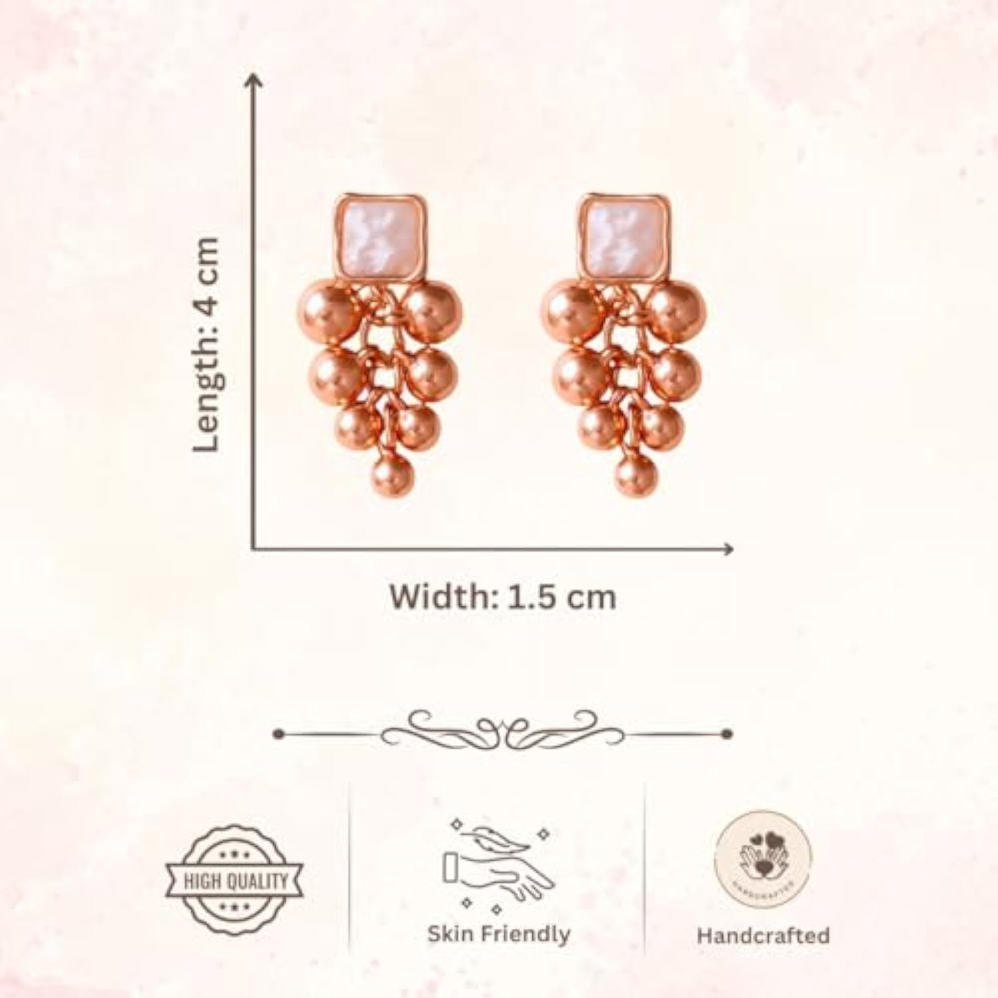 Contemporary Drop Earrings with Metallic Beads, Stylish Accessories