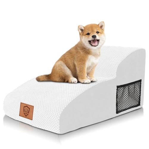 ZNM 犬 階段 ステップ ドッグステップ ペットステップ 2段 犬用踏み台 スロープ 滑り止め 高密度スポンジ安定性よい 取り外し可能カバー 洗濯便利 耐荷重22KG 小型犬 老犬介護 ケガ防止 グレー ホワイト ブルー ブラック ブラウン