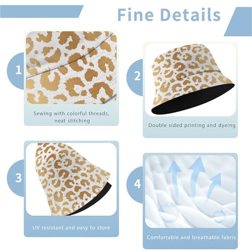 Image of Cool Bucket Hat Beach Sun Hat Beach Fishing Hat for Men Women Teens, Reversible Double-Side-Wear