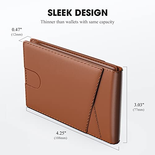 Bifold Wallet for Men Airtag, Leather Mens Wallet with Airtag Holder, Mens Slim Front Pocket Airtag Wallet, Gift Box and Screen Protector Included, AirTag Not Included4
