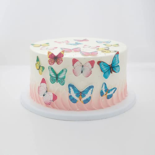 Gyufise 40Pcs Edible Butterfly Cupcake Toppers Cake Decorations Wedding Cake Birthday Party Food Decoration Mixed Size & Colour